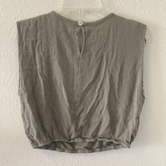 Mable Women's Top Size Medium Cropped Tank Olive Green Chic Boho - Picture 7 of 16